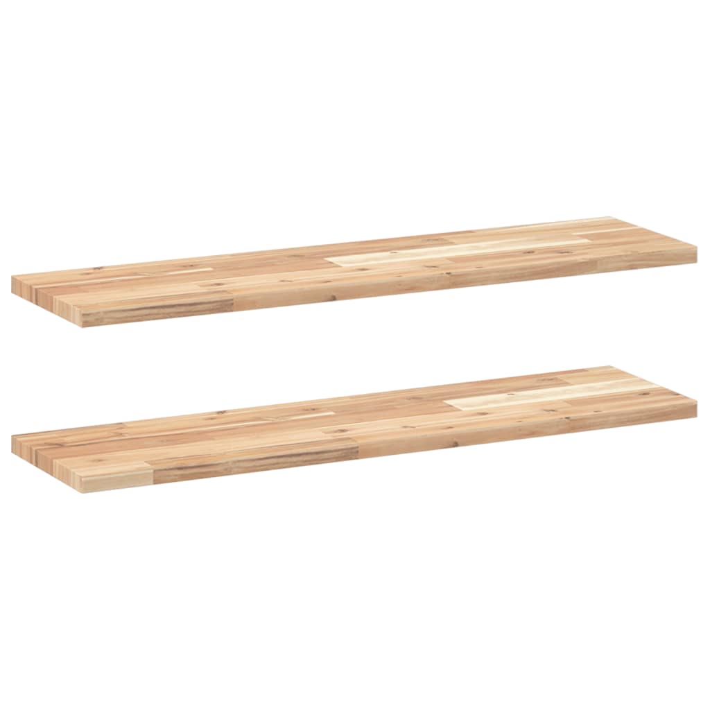 vidaXL Plovoucí police 2 ks 80 x 20 x 2 cm neošetřené akáciové dřevo