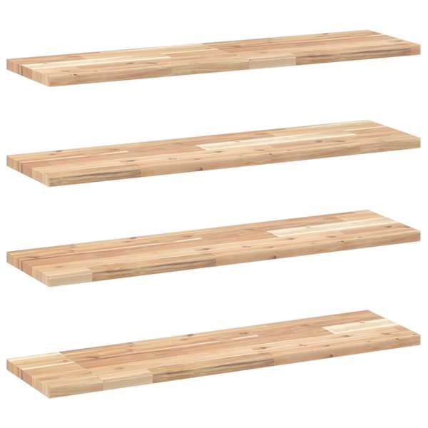 vidaXL ujuvad riiulid 4 tk 80 x 20 x 2 cm t&ouml;&ouml;tlemata t&auml;ispuidust akaatsia