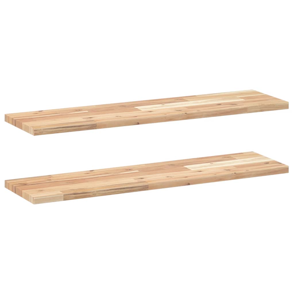 vidaXL Plovoucí police 2 ks 100 x 20 x 2 cm neošetřené akáciové dřevo