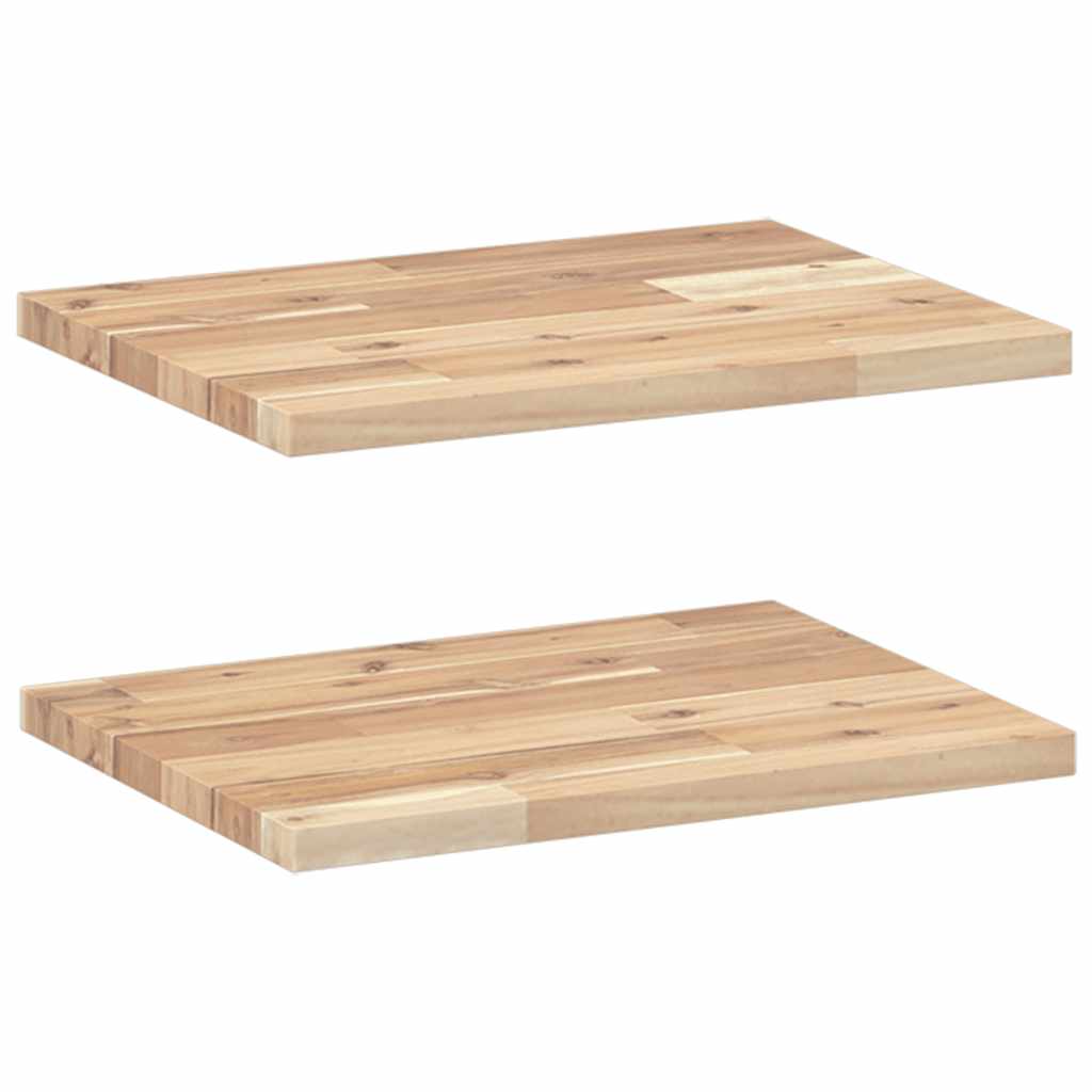 vidaXL Plovoucí police 2 ks 40 x 30 x 2 cm neošetřené akáciové dřevo