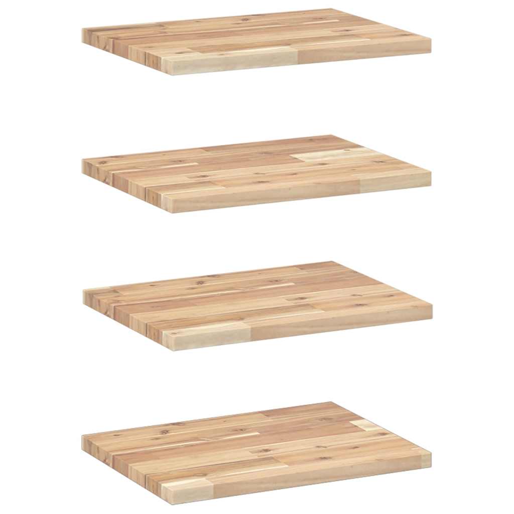 vidaXL Plovoucí police 4 ks 40 x 30 x 2 cm neošetřené akáciové dřevo