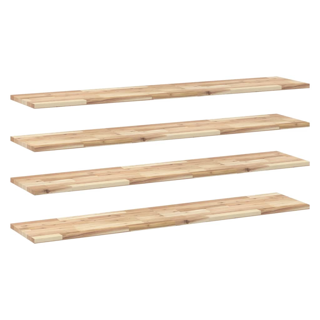 vidaXL Plovoucí police 4 ks 120 x 30 x 2 cm neošetřené akáciové dřevo