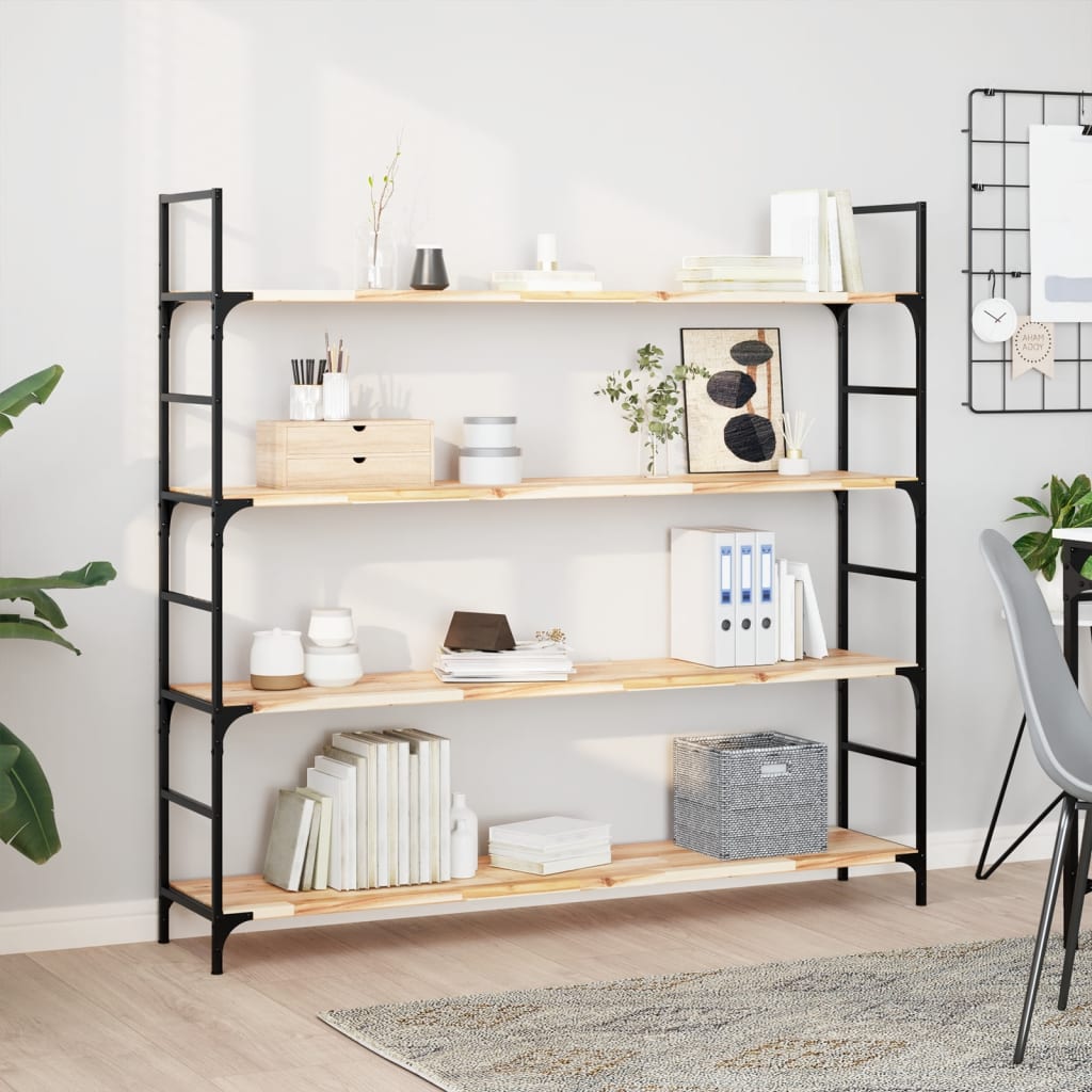 vidaXL Wandschappen 3 st zwevend 140x30x2 cm onbehandeld acaciahout Bruin