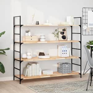 Viseče police 3 kosi 140x40x2 cm neobdelan trden akacijev les