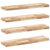 vidaXL ujuvad riiulid 4 tk, 100 x 20 x 4 cm, t&ouml;&ouml;tlemata t&auml;ispuit, akaatsia