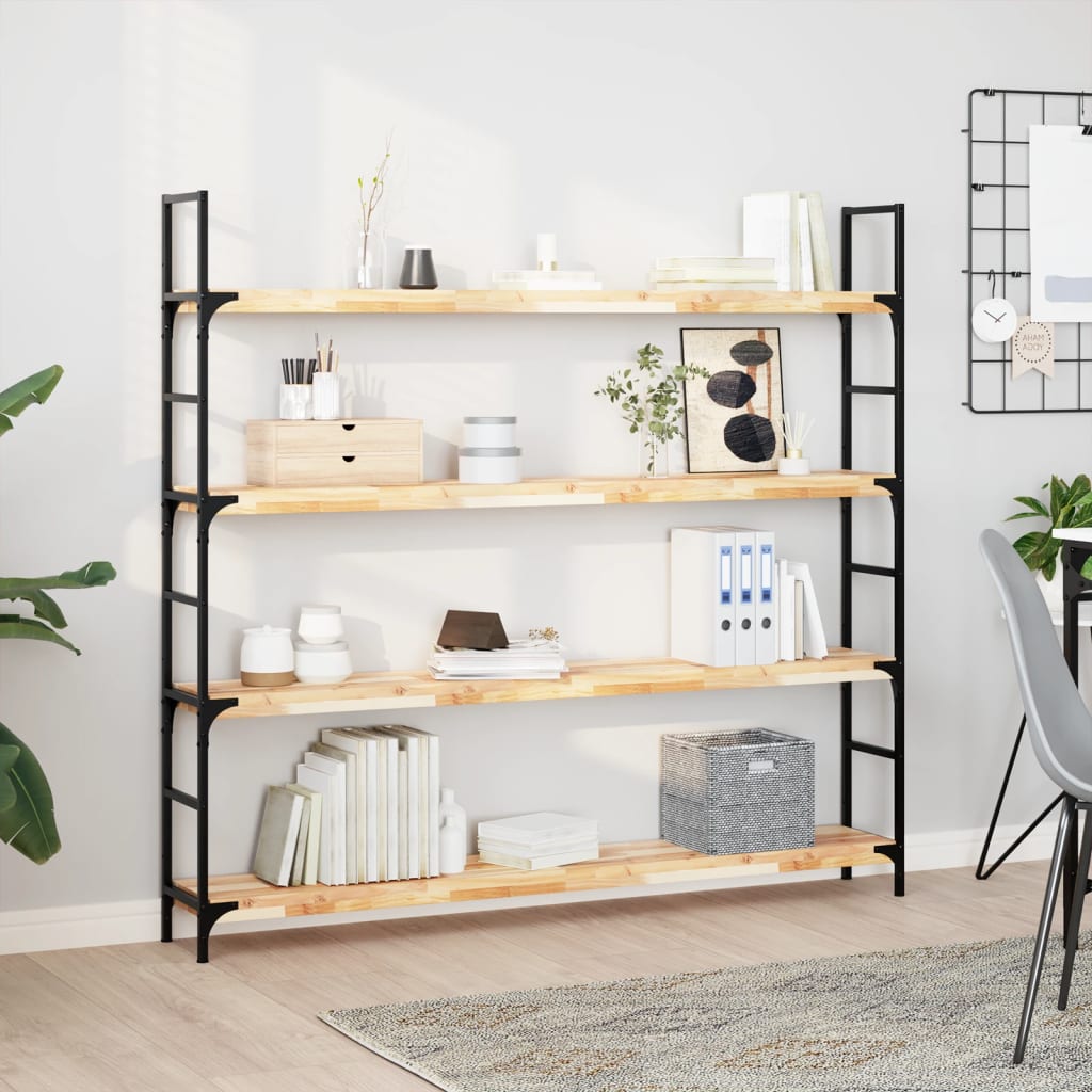 vidaXL Wandschappen 2 st zwevend 160x20x4 cm onbehandeld acaciahout Bruin