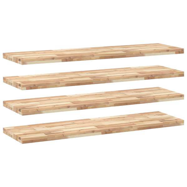 vidaXL seinariiulid 4 tk, 120 x 40 x 4 cm, t&ouml;&ouml;tlemata akaatsiapuit