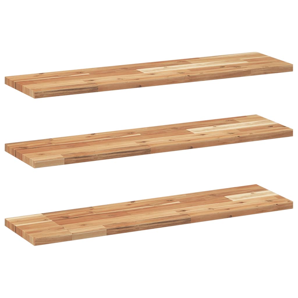 vidaXL Wandschappen 3 st zwevend olieafwerking 80x20x2 cm acaciahout bruin, foto 3