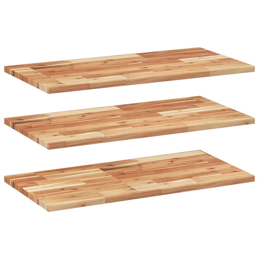 vidaXL Wandschappen 3 st zwevend olieafwerking 80x40x2 cm acaciahout bruin, foto 3