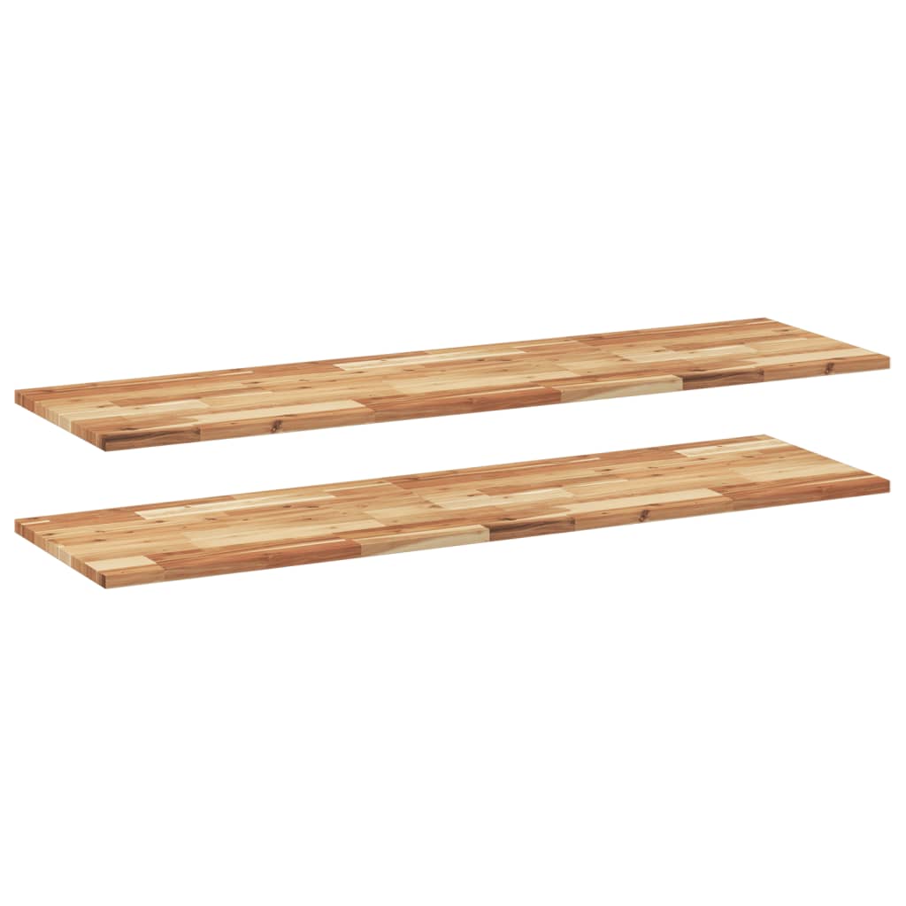 vidaXL Wandschappen 2 st zwevend olieafwerking 120x40x2 cm acaciahout bruin, foto 3