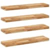 vidaXL ujuvad riiulid 4 tk 80 x 20 x 4 cm &otilde;liviimistlusega t&auml;ispuit, akaatsia