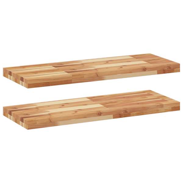 vidaXL ujuvad riiulid 2 tk 80 x 30 x 4 cm &otilde;liviimistlusega t&auml;ispuit, akaatsia
