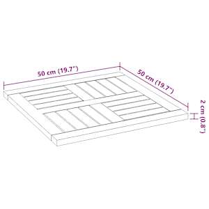 Stolní deska 50 x 50 x 2 cm čtvercová masivní akáciové dřevo - obrázek 8