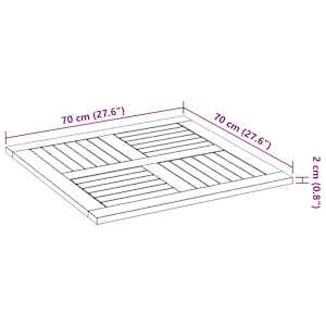 Stolní deska 70 x 70 x 2 cm čtvercová masivní akáciové dřevo - obrázek 8