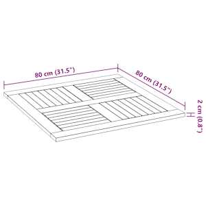 Stolní deska 80 x 80 x 2,2 cm čtvercová masivní akáciové dřevo - obrázek 8