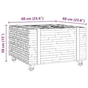 Konferenční stolek Hnědá 60 x 60 x 38 cm Pevné teakové dřevo - obrázek 8