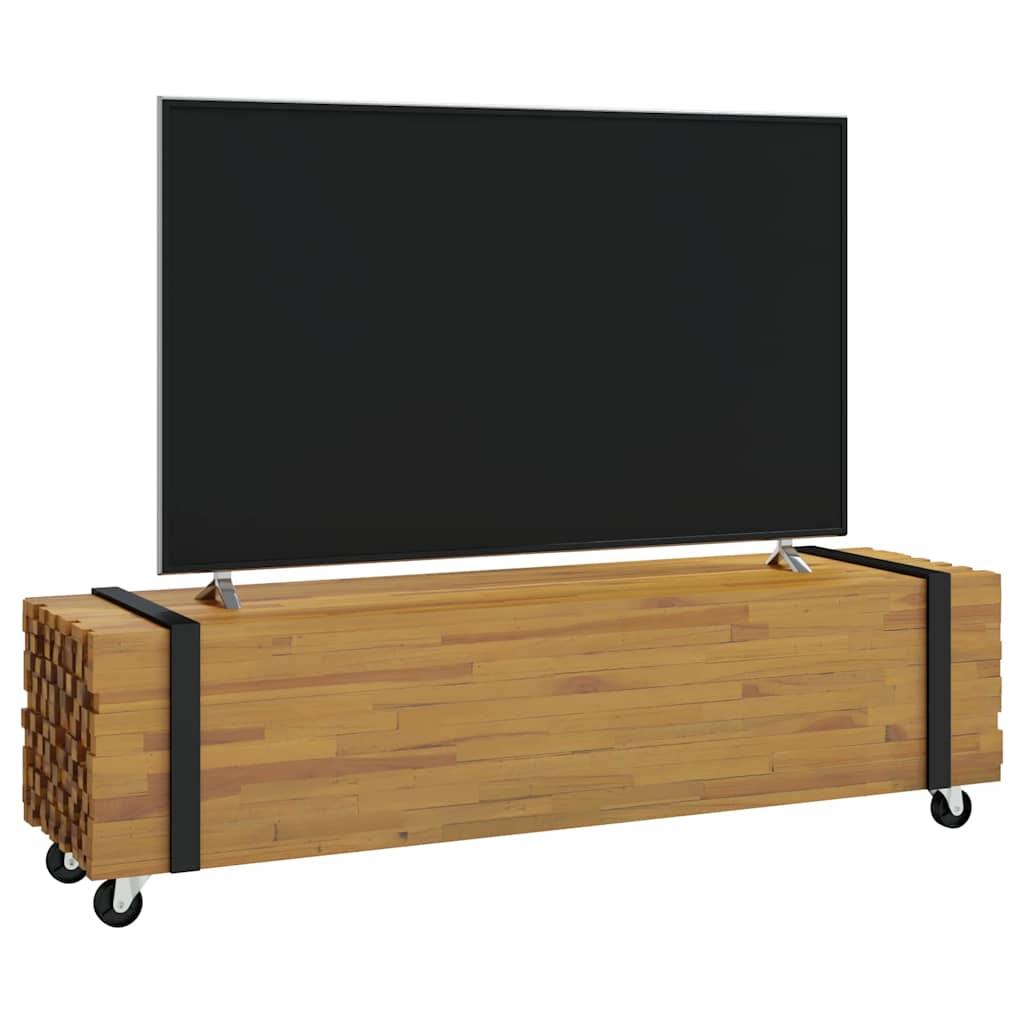 vidaXL TV-standaard Bruin 110 x 30 x 30 cm Massief Teakhout