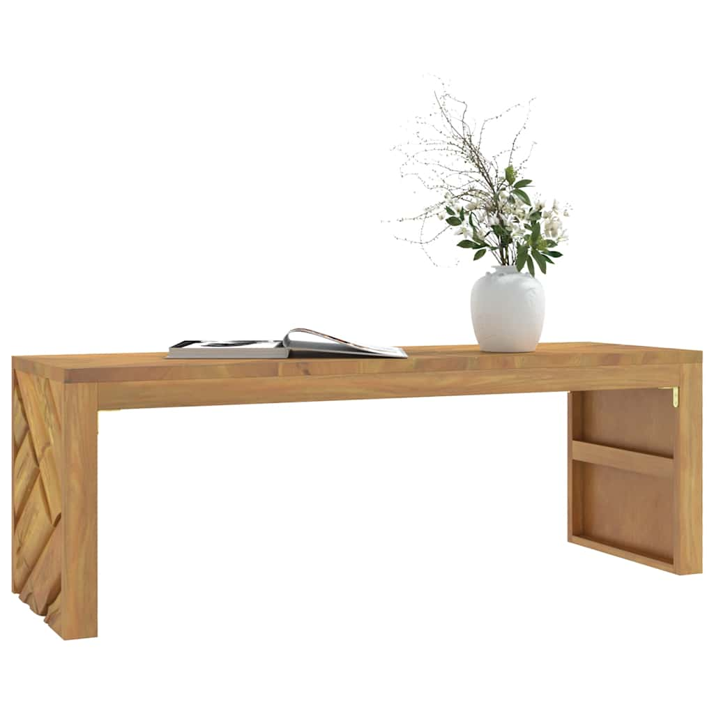 vidaXL Couchtisch 110x35x38 cm Massivholz Teak