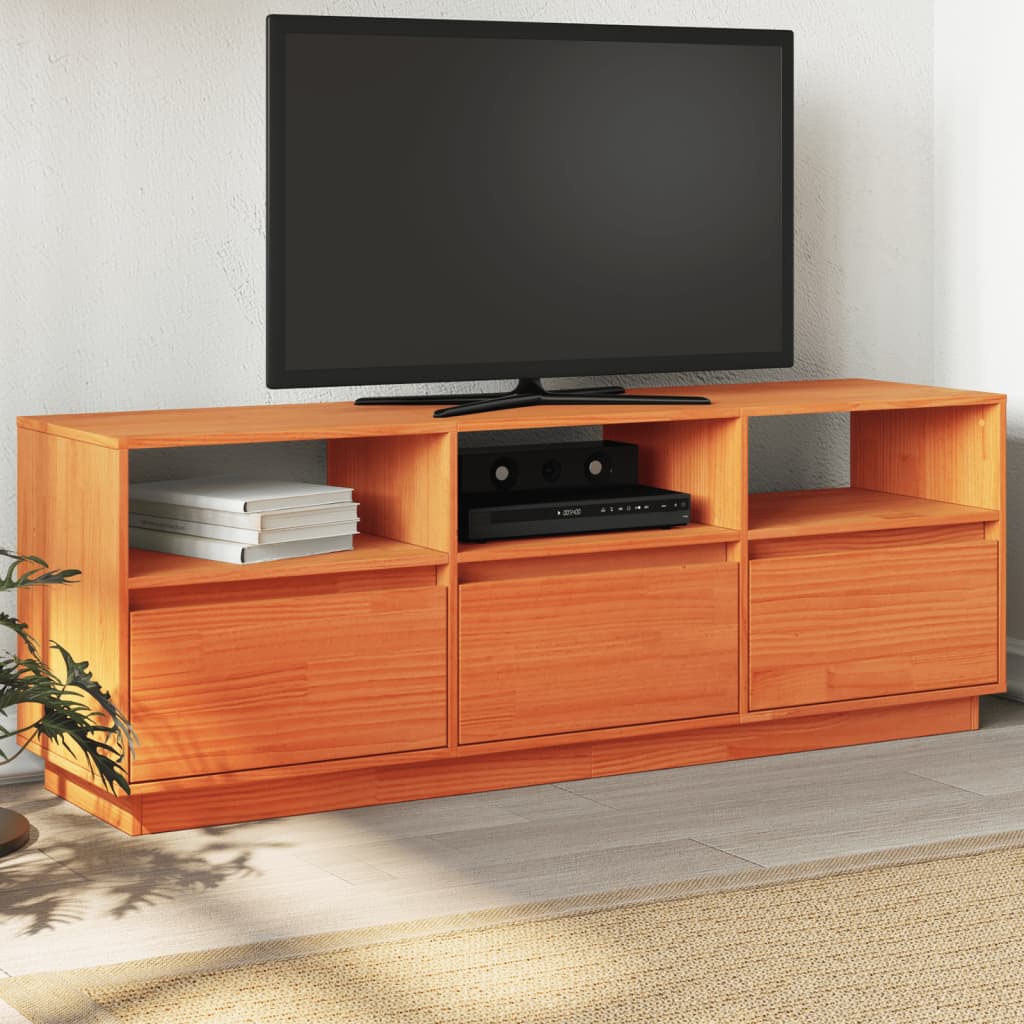 vidaXL Dulap TV, maro ceruit, 140x37x50 cm, lemn masiv de pin