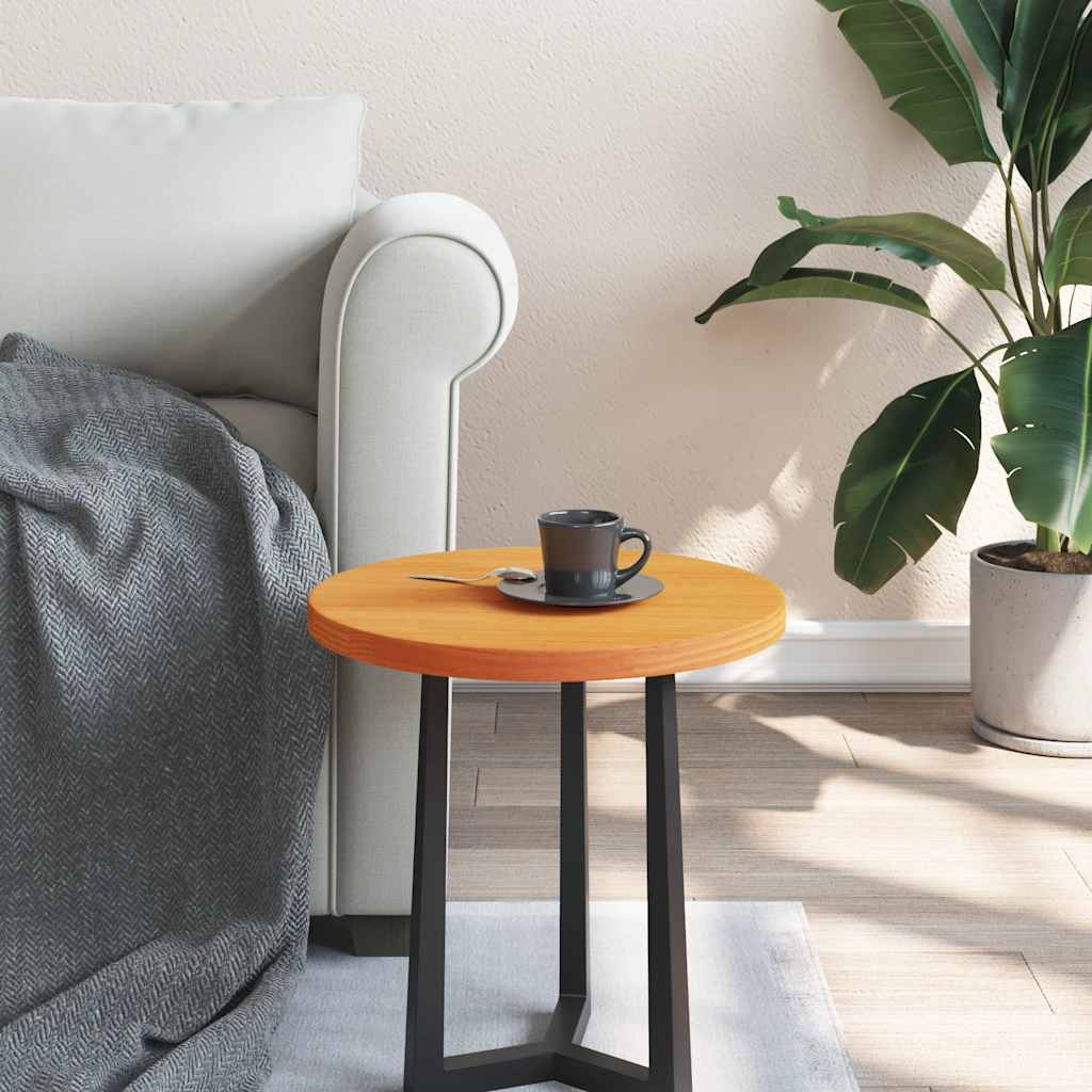 vidaXL Tischplatte Rund Wachsbraun Ø40x2,5 cm Massivholz Kiefer