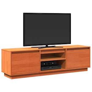 TV skříňka voskově hnědá 140 x 35 x 40 cm masivní borové dřevo - obrázek 4