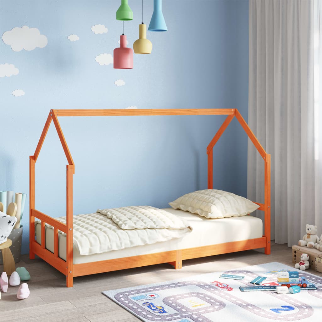 Thumbnail - vidaXL Kinderbett Wachsbraun 90x190 cm Massivholz Kiefer