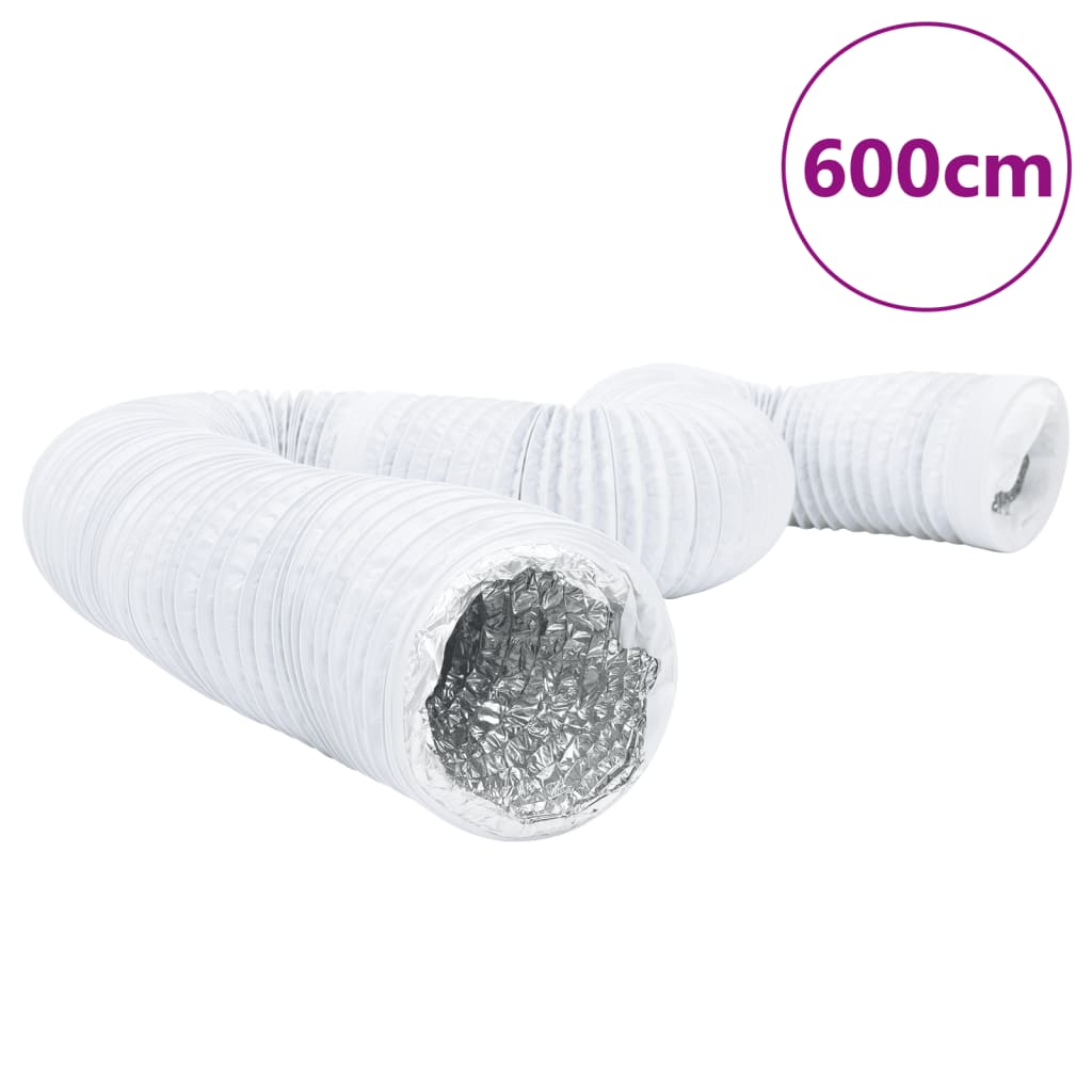 vidaXL Conductă de ventilație, 6 m, Ø20 cm, aluminiu și PVC