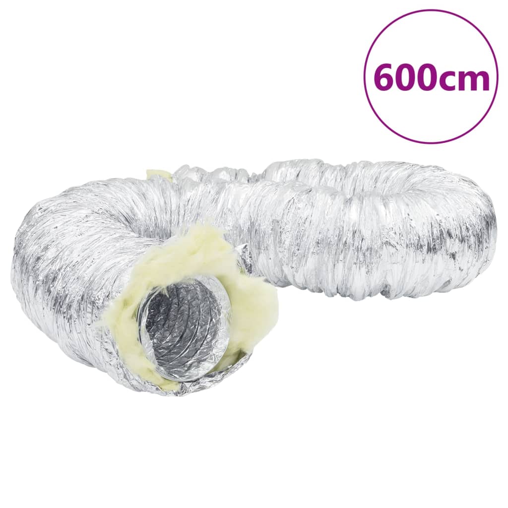 vidaXL Conductă de ventilație izolată, 6 m, Ø12,5 cm, aluminiu