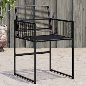 Vrtni stoli 4 kosi črn poli ratan