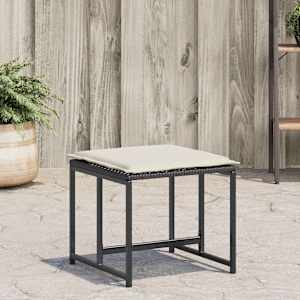 Vrtni stolčki z blazinami 4 kosi črn poli ratan