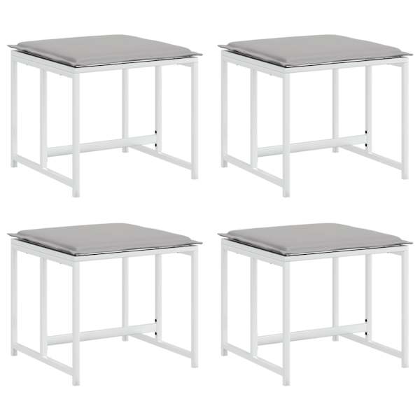 vidaXL aia jalapingid istmepatjadega 4 tk, valge, teras ja tekstileen