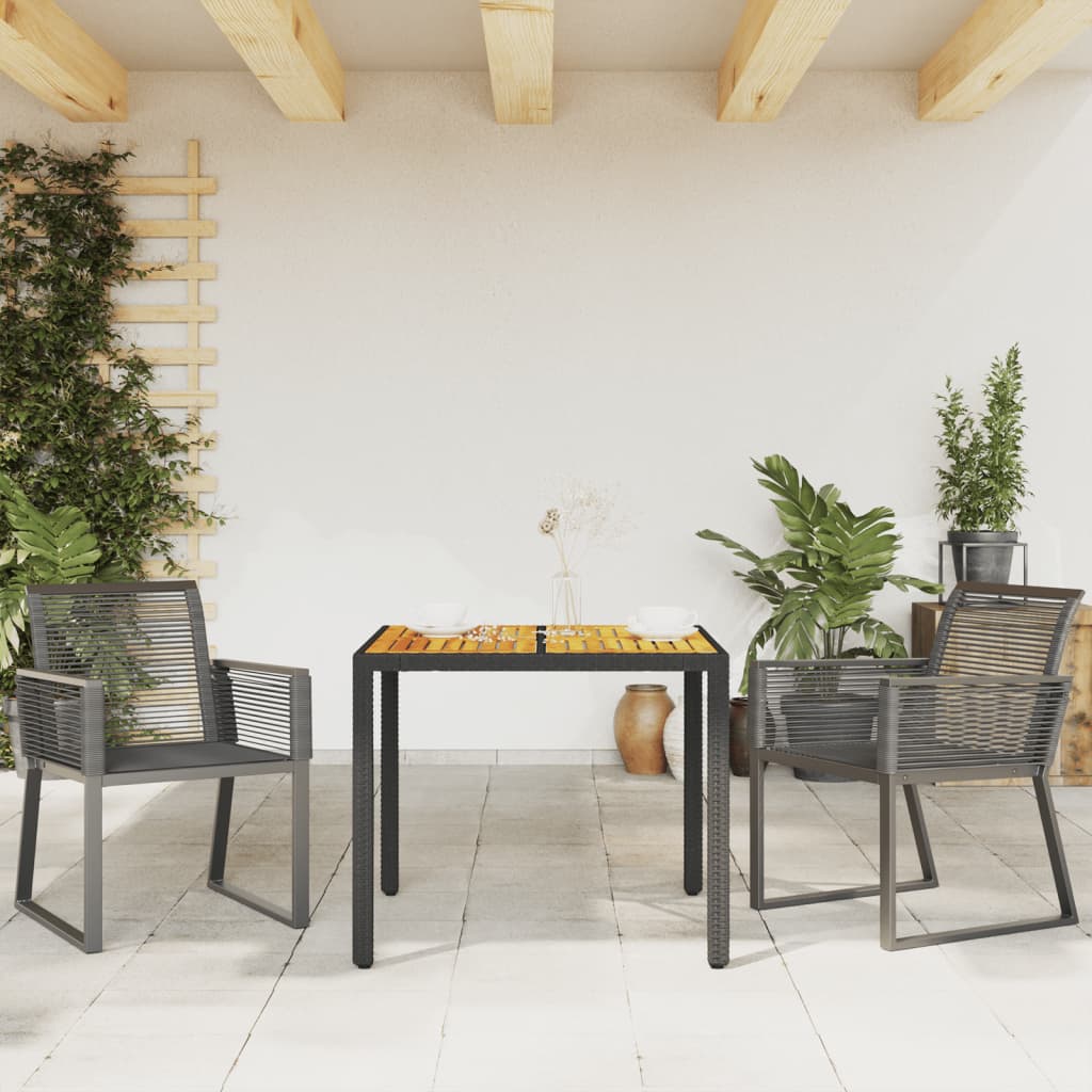 vidaXL Tuinstoelen 2 st poly rattan zwart afbeelding
