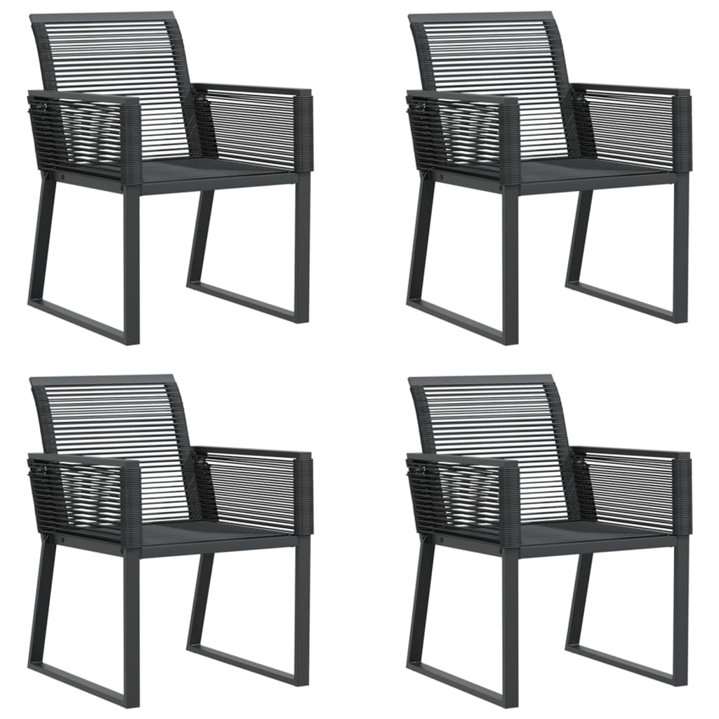 Thumbnail - vidaXL Gartenstühle 4 Stk. Schwarz Poly Rattan