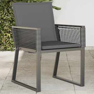 Vrtni stoli z blazinami 4 kosi črn poli ratan