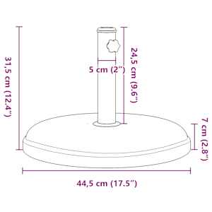 Stojan na slunečník pro tyč Ø 32 / 32 / 38 mm 15 kg kruhový - obrázek 9