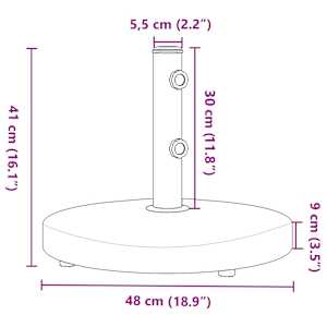 Stojan na slunečník pro tyč Ø 32 / 38 / 48 mm 25 kg kruhový - obrázek 9