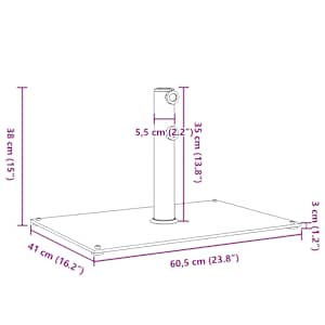 Stojan na slunečník pro tyč Ø 32 / 38 / 48 mm 15 kg obdélníkový - obrázek 9