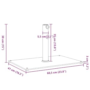 Stojan na slunečník pro tyč Ø 32 / 38 / 48 mm 15 kg obdélníkový - obrázek 9