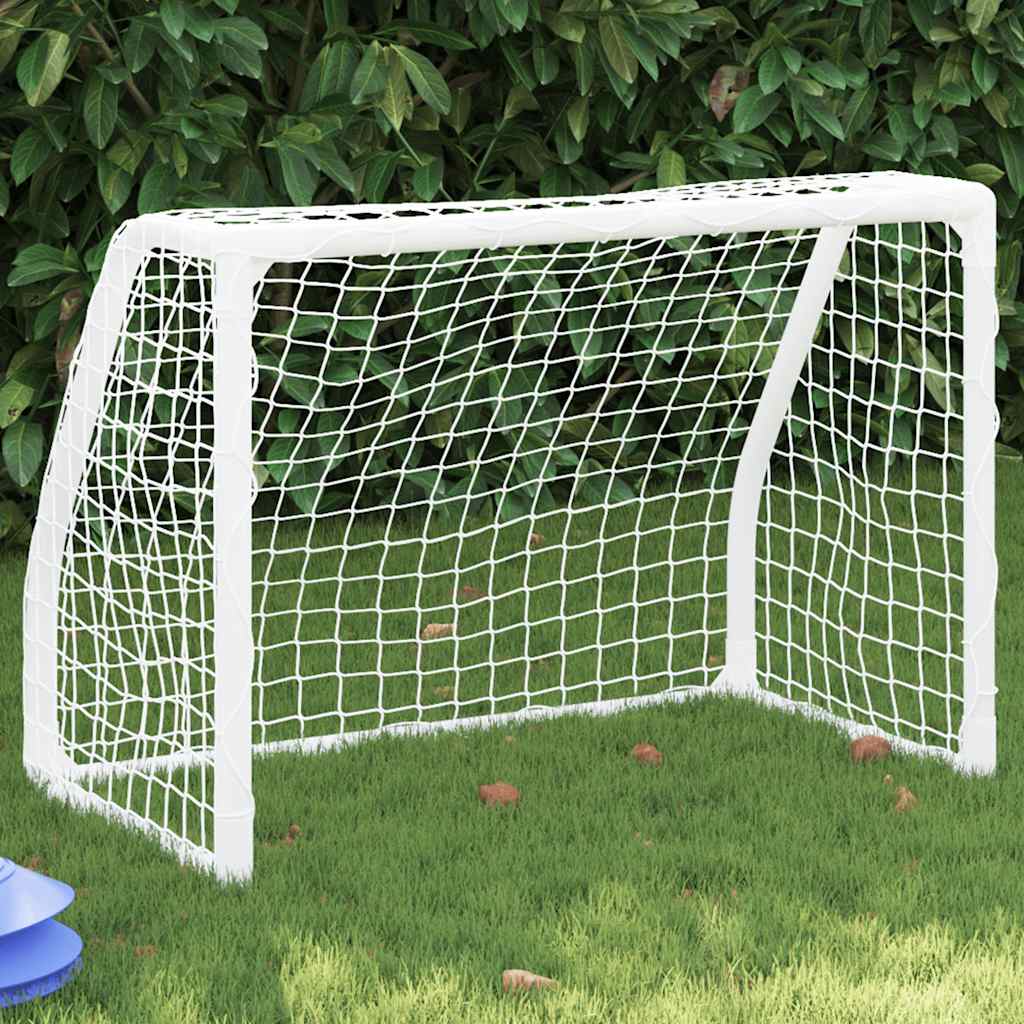 vidaXL Fußballtore für Kinder 2 Stk. mit Ball Weiß 64x35x48 cm Metall