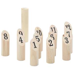13dílná herní sada kubb s čísly přenosný vak masivní borovice - obrázek 2