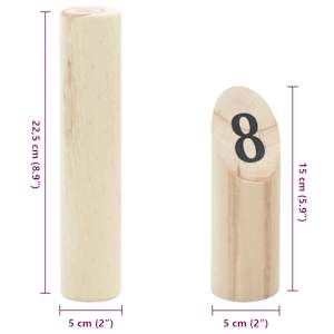 13dílná herní sada kubb s čísly přenosný vak masivní borovice - obrázek 8