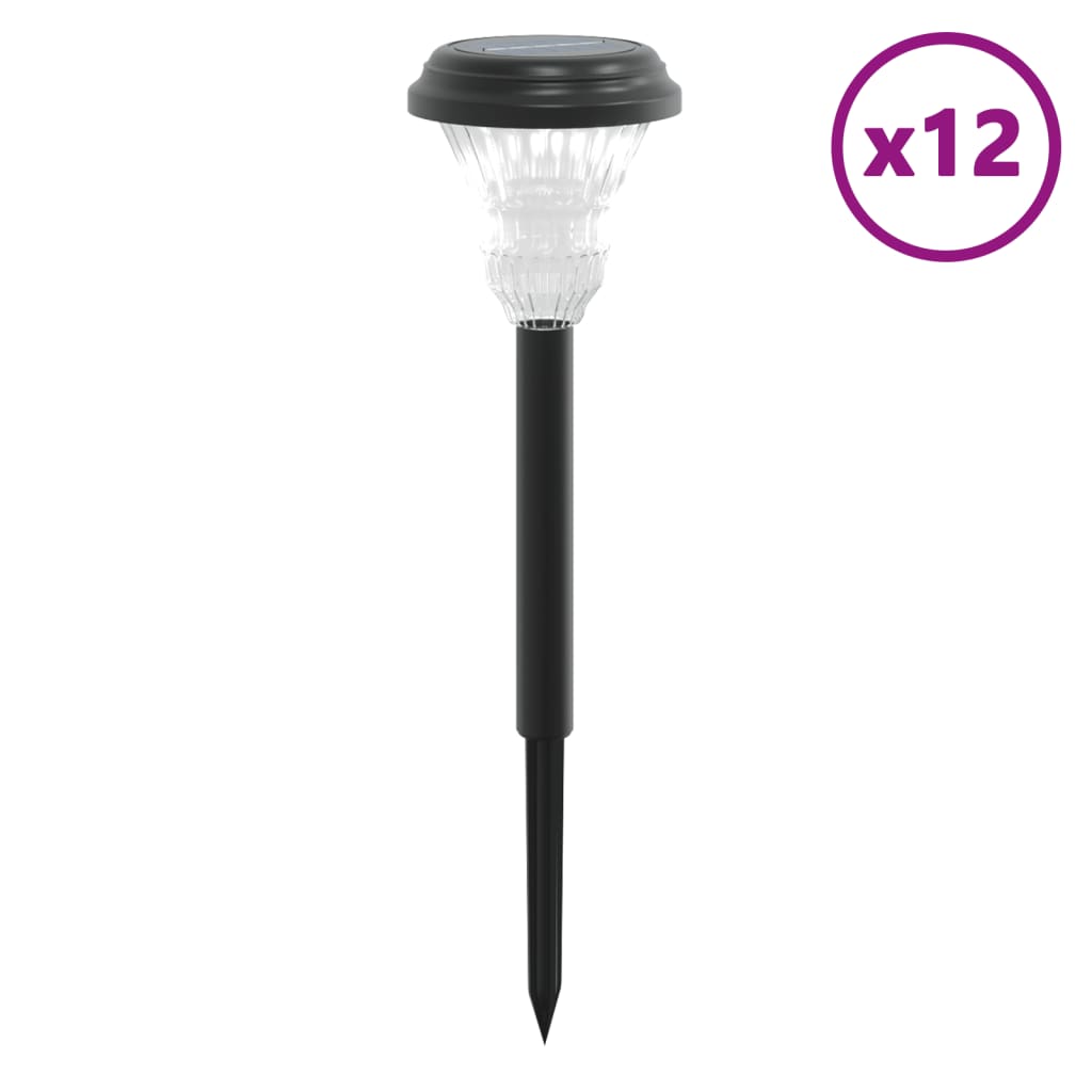 vidaXL Solární osvětlení cesty se zemními hroty 12 ks bílé