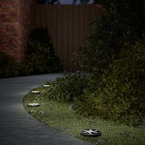 Solarne talne svetilke s konicami zunanje 4 kosi toplo bele