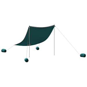 vidaXL ranna purjevari koos liivakottidega, roheline, 214 x 236 cm