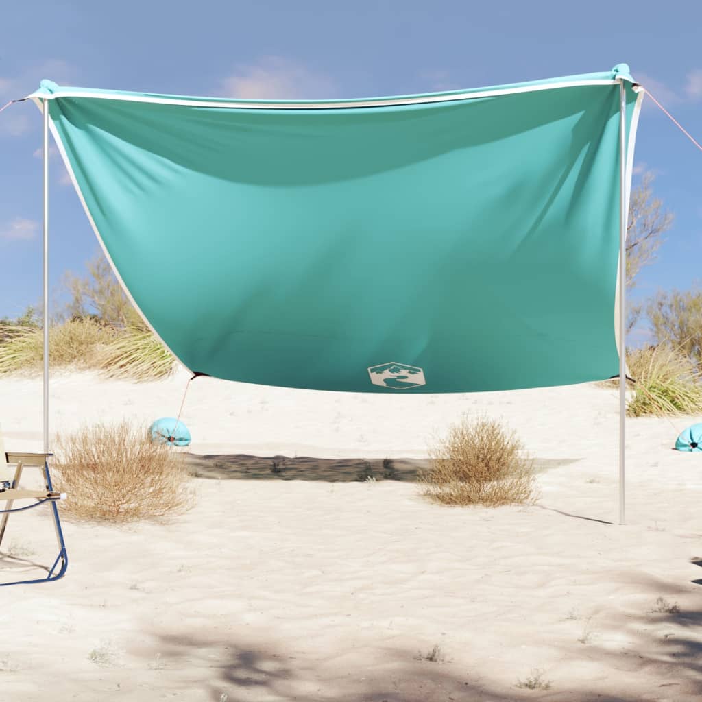 vidaXL Baldachin de plajă cu ancore de nisip, verde, 304x300 cm