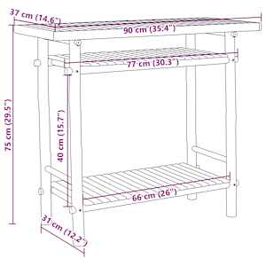 Konzolový stolek 90 x 37 x 75 cm bambus - obrázek 7