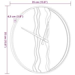 Nástěnné hodiny hnědé Ø 35 cm železo a dubové dřevo - obrázek 7
