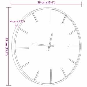 Nástěnné hodiny hnědé Ø 39 cm železo a kompozitní dřevo - obrázek 7