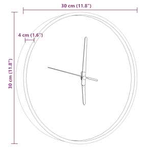 Nástěnné hodiny svítící stupnice a ukazatele modré Ø 30 cm - obrázek 8