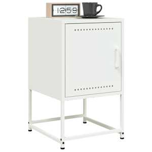 Nočna omarica 2 kosa bela 36x39x60,5 cm jeklo